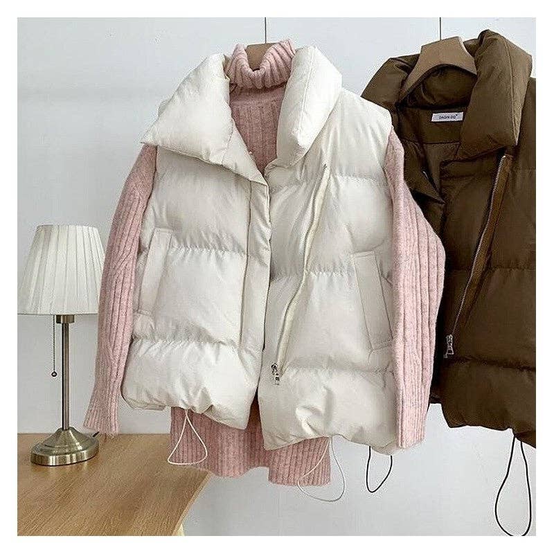 LOOSE HOODED COTTON VEST