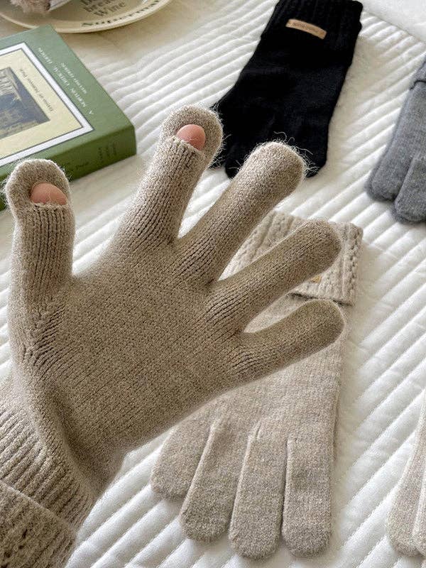 Jacquard Touch Screen Velvet Gloves