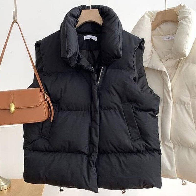 LOOSE HOODED COTTON VEST
