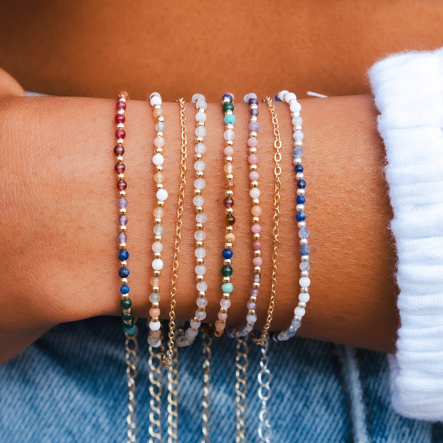 ENERGY HEALER 2 MM LAYERED BRACELET (GOLD)