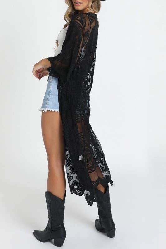 BOHO CROCHET LACE BEACH COVER UP