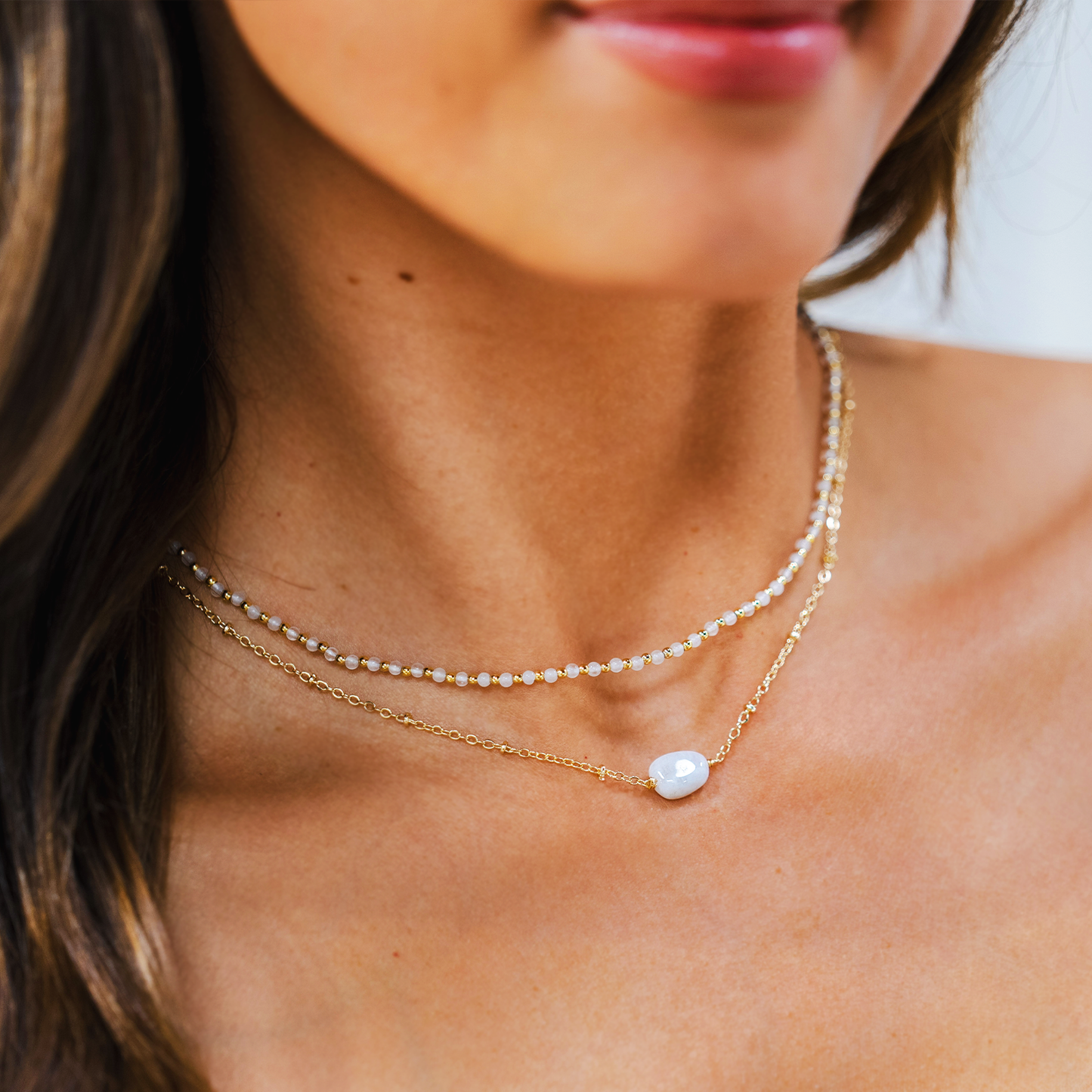 MOON DANCER 2MM HEALING NECKLACE (SILVER)