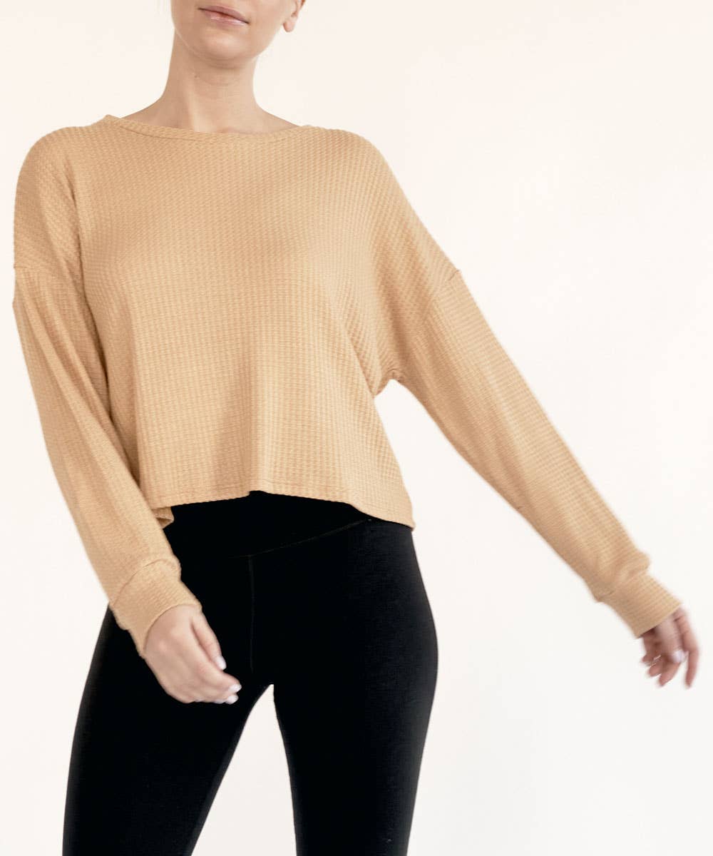 BAMBOO WAFFLE CROP TOP