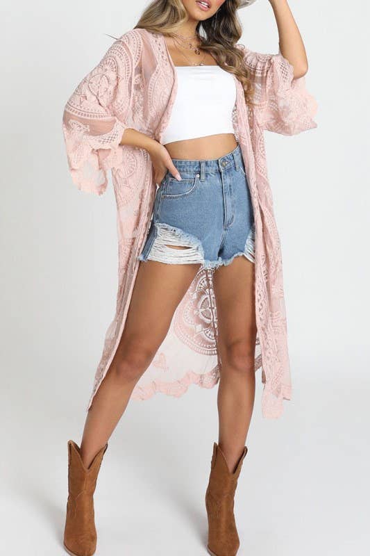 BOHO CROCHET LACE BEACH COVER UP