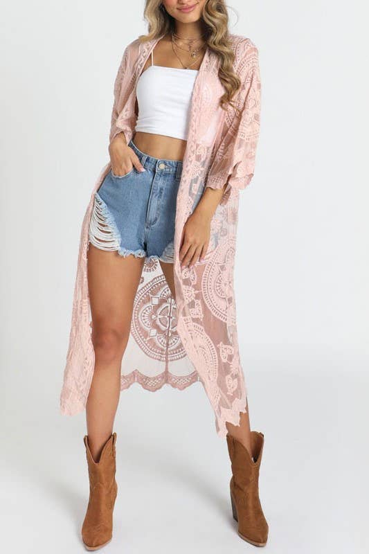 BOHO CROCHET LACE BEACH COVER UP