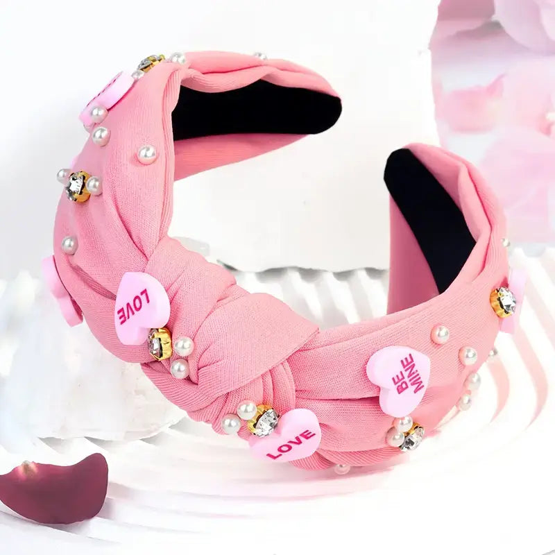 Valentine's Day Headband with Pearls