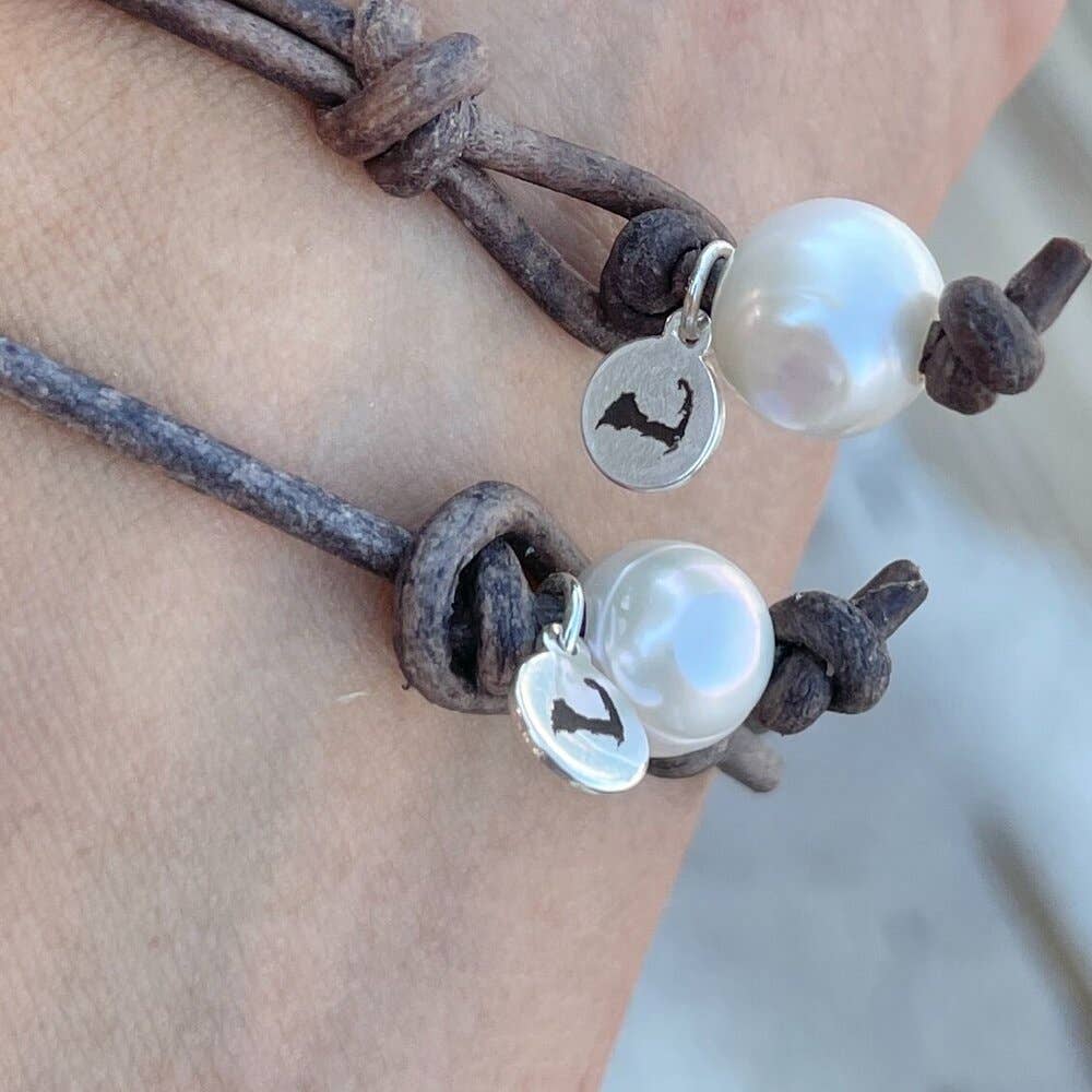 RECYCLED SEA GLASS LEATHER ANKLET