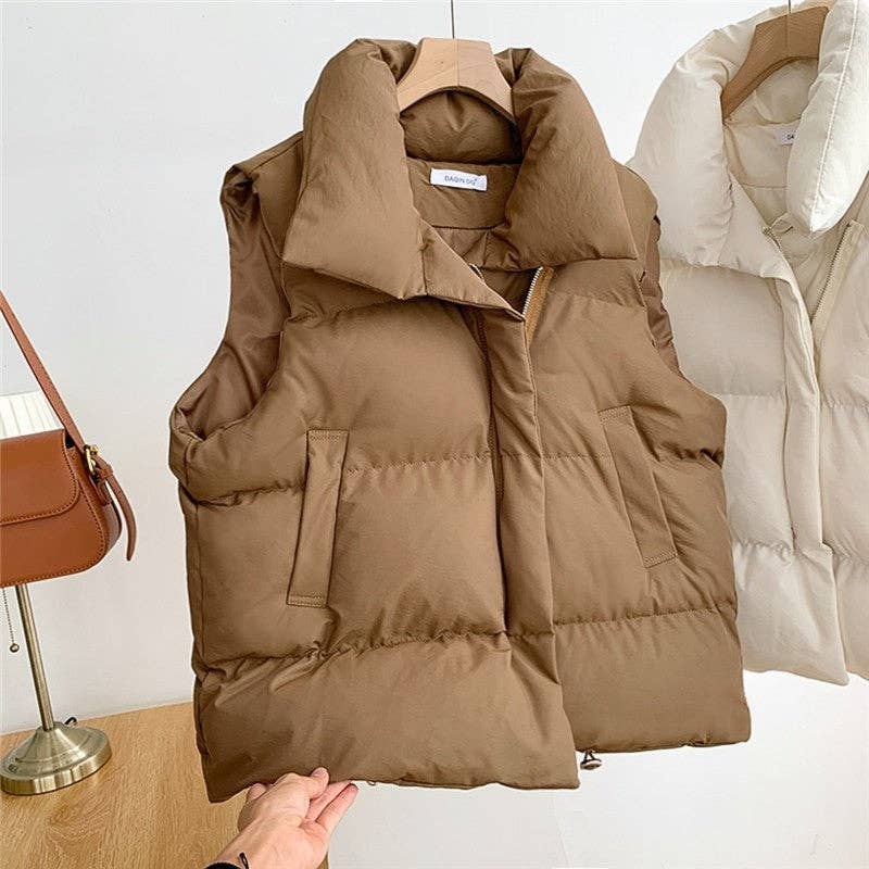 LOOSE HOODED COTTON VEST