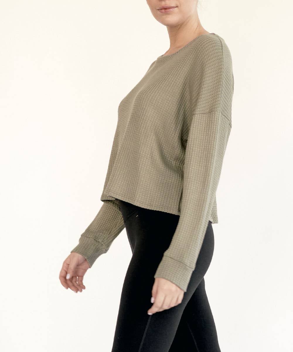 BAMBOO WAFFLE CROP TOP