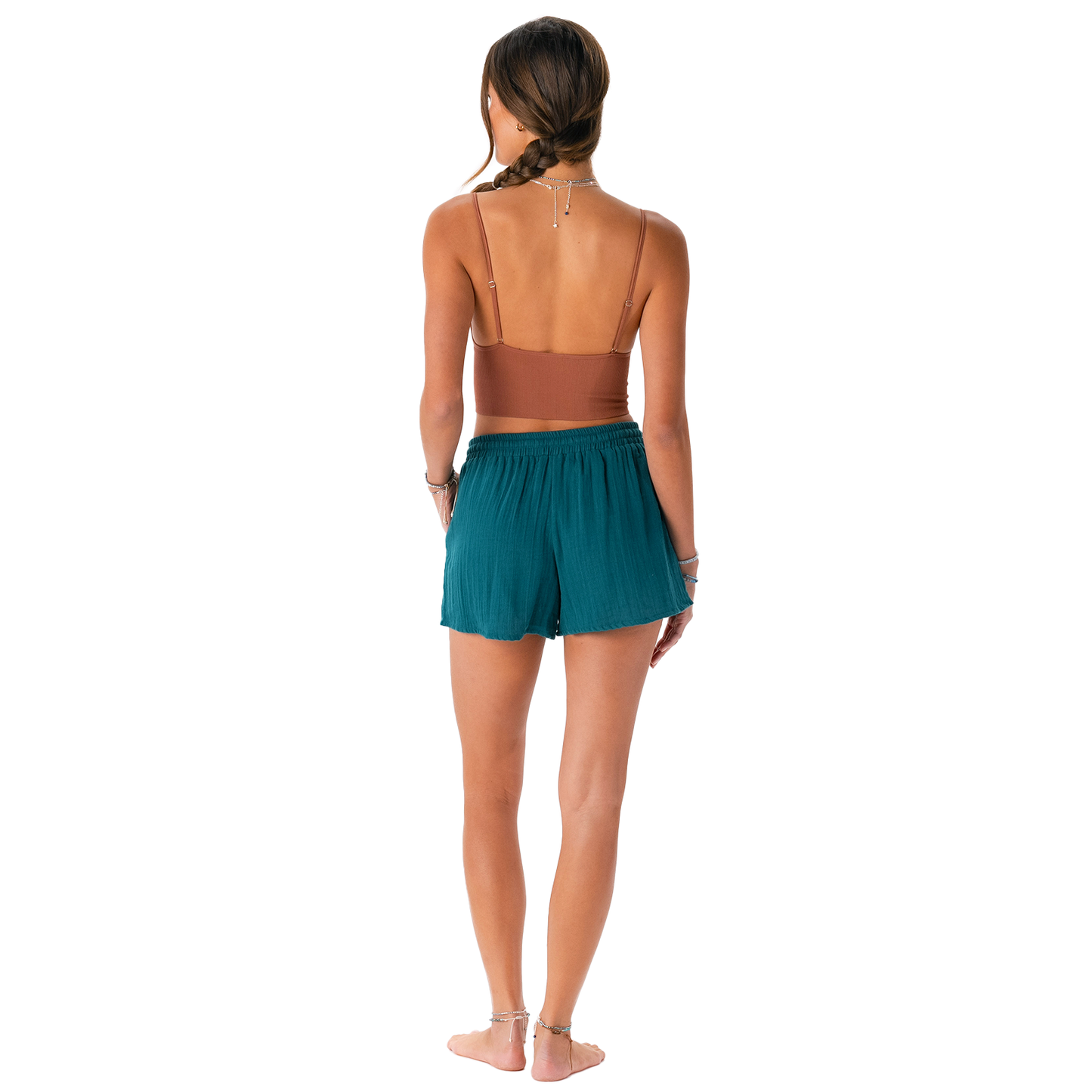 VERDIGRIS COTTON CABANA SHORTS