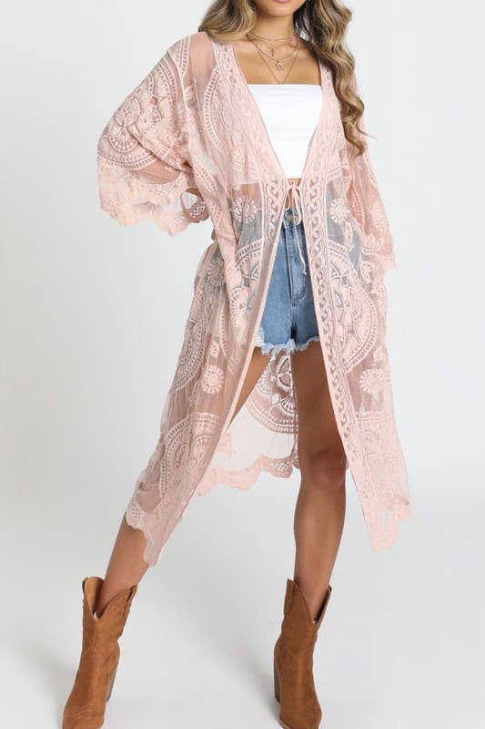 BOHO CROCHET LACE BEACH COVER UP