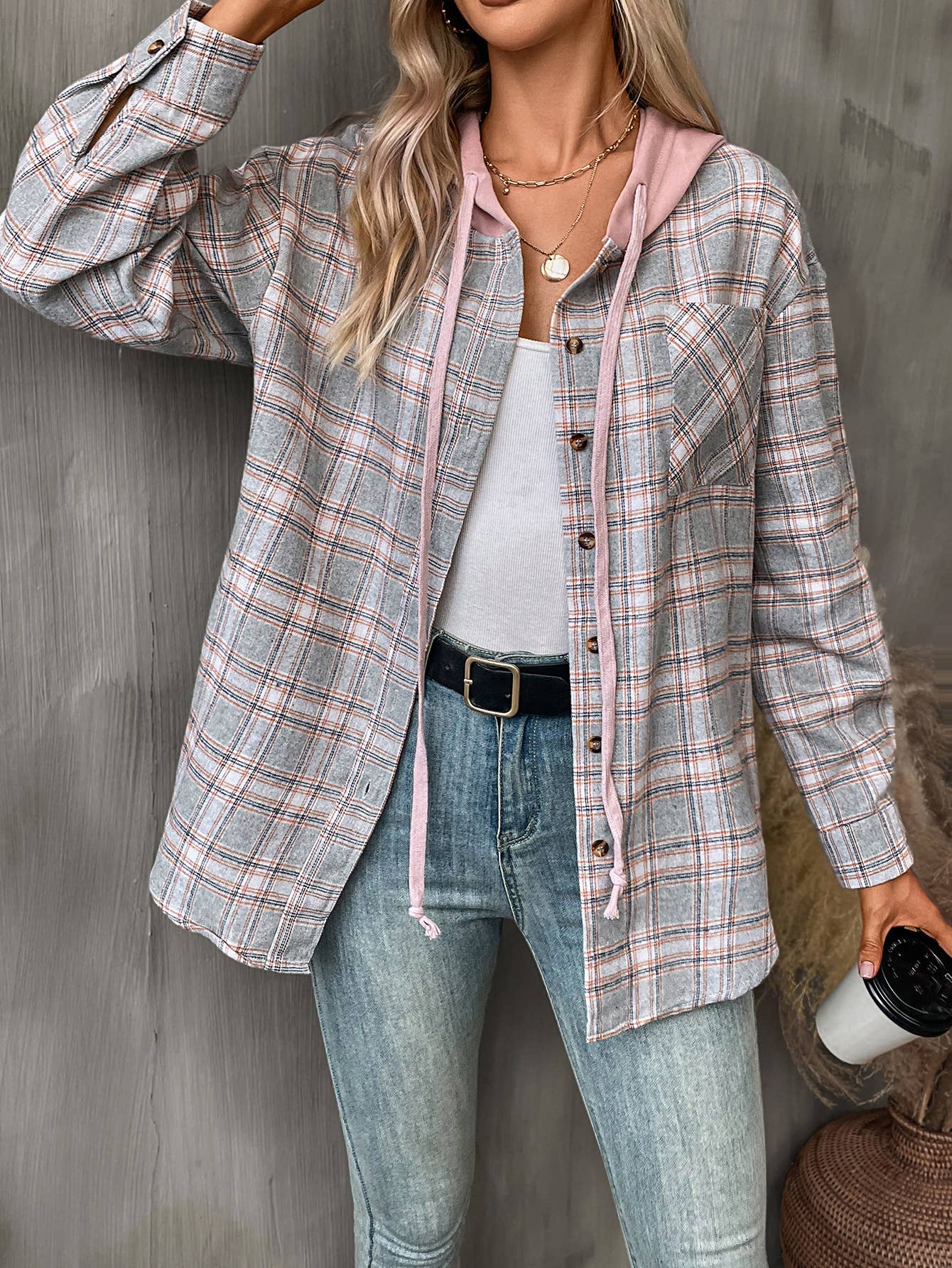 CASUAL CHIC LOOSE PLAID SHIRT