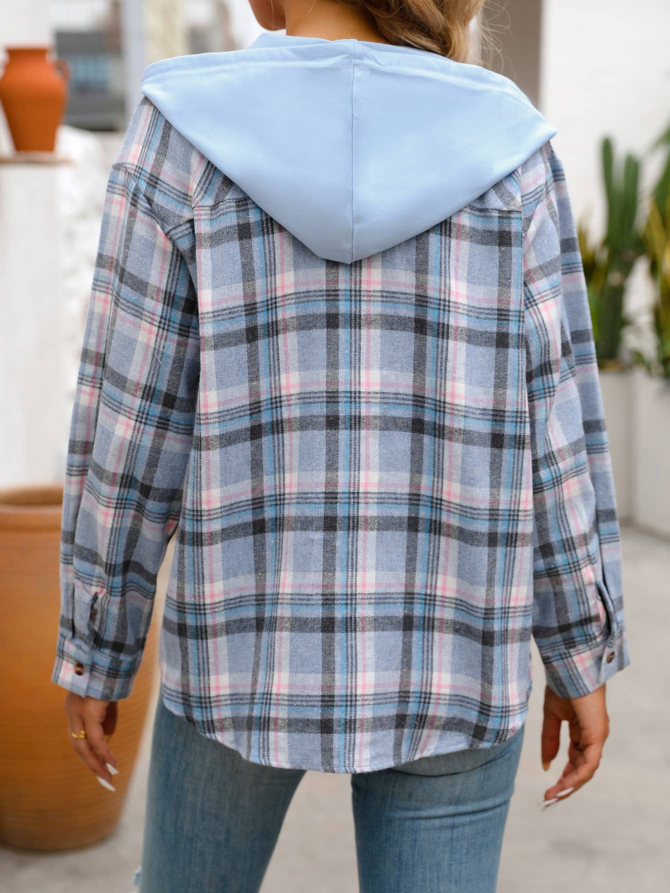 CASUAL CHIC LOOSE PLAID SHIRT
