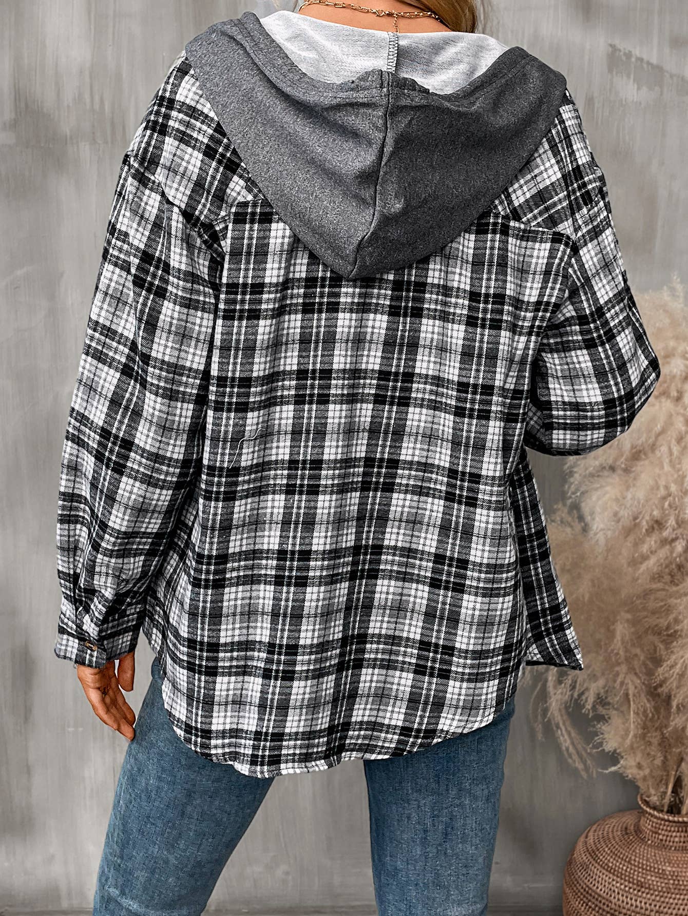 CASUAL CHIC LOOSE PLAID SHIRT