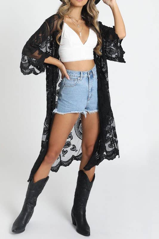 BOHO CROCHET LACE BEACH COVER UP