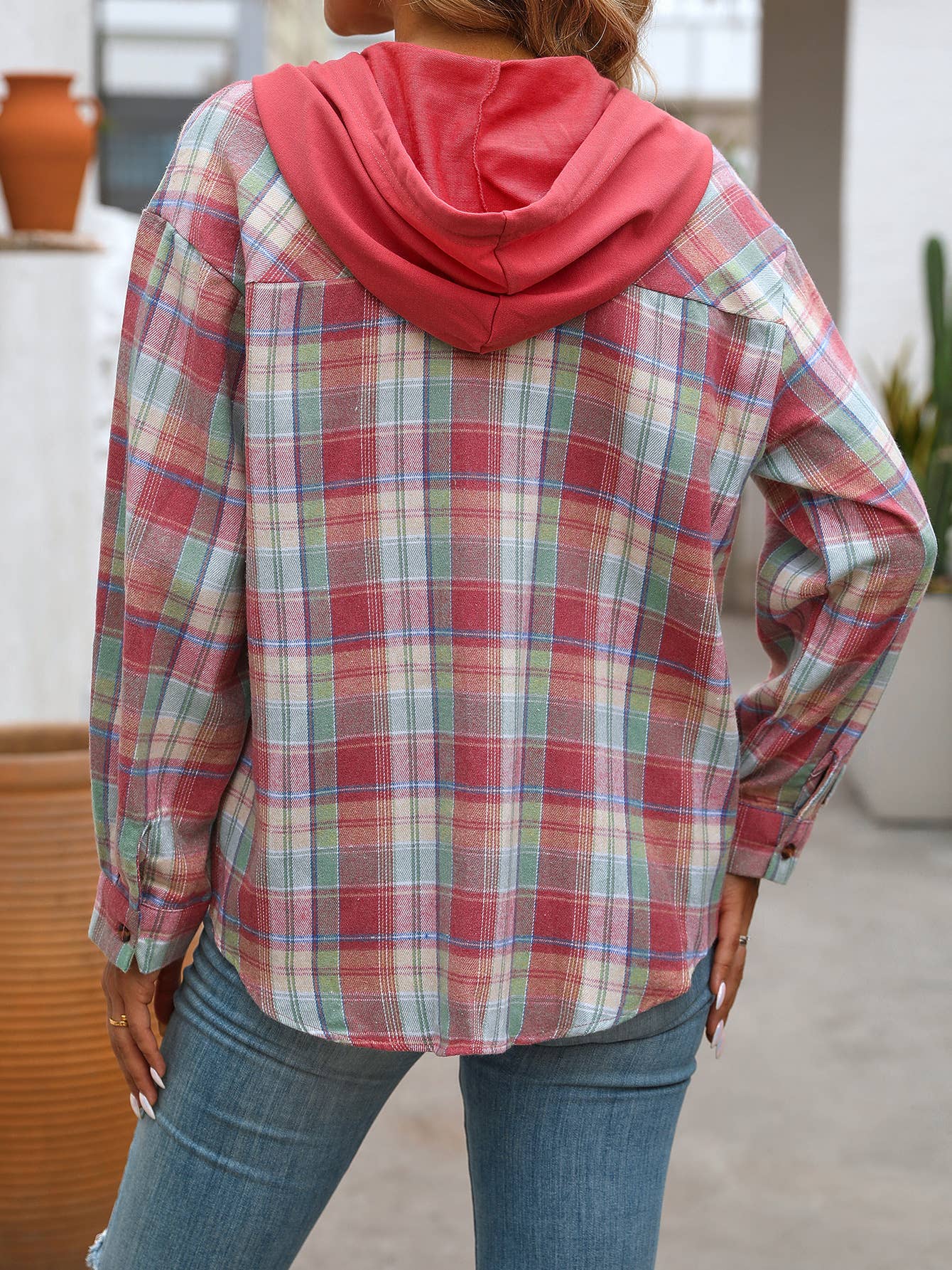 CASUAL CHIC LOOSE PLAID SHIRT
