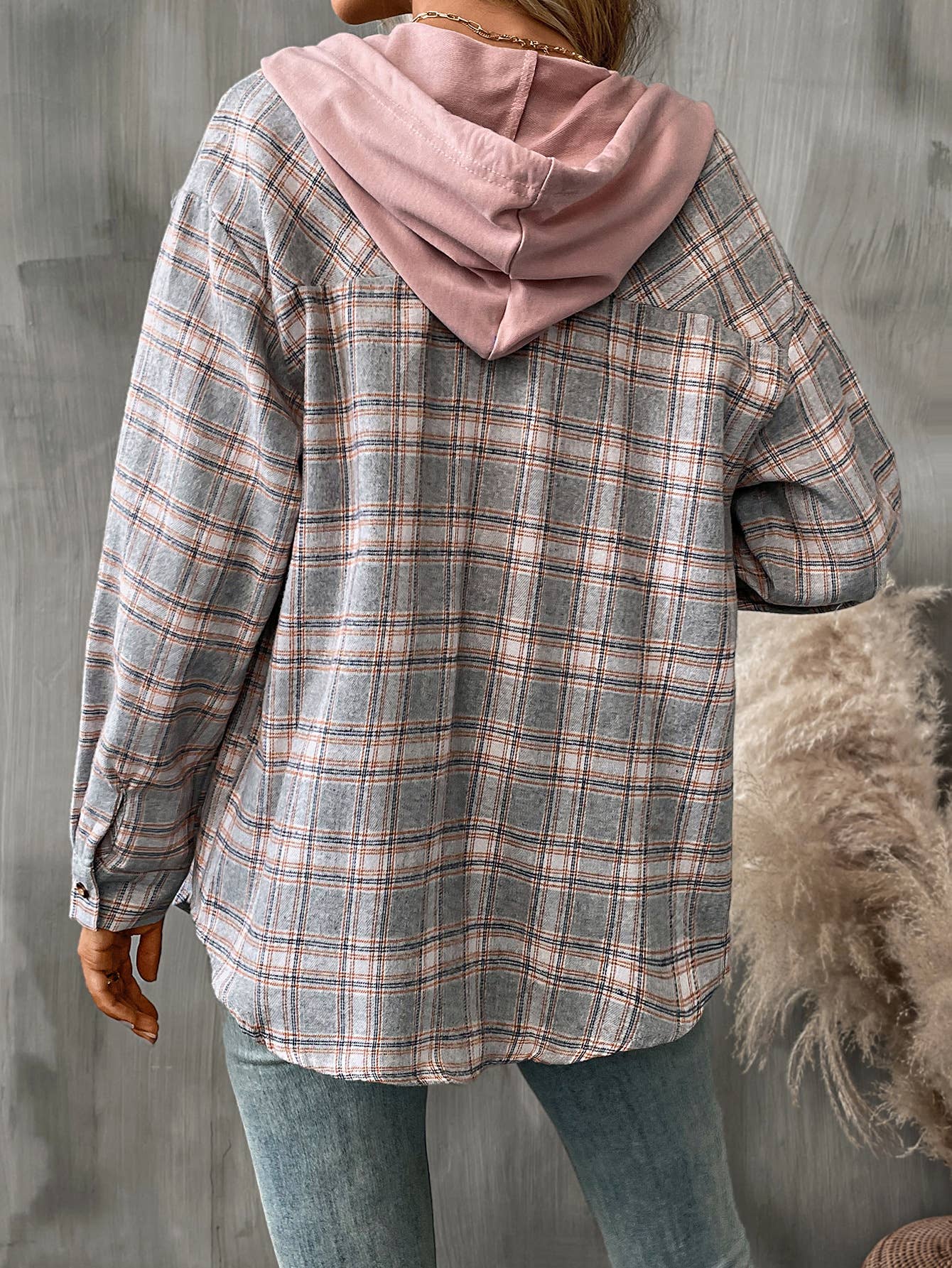 CASUAL CHIC LOOSE PLAID SHIRT
