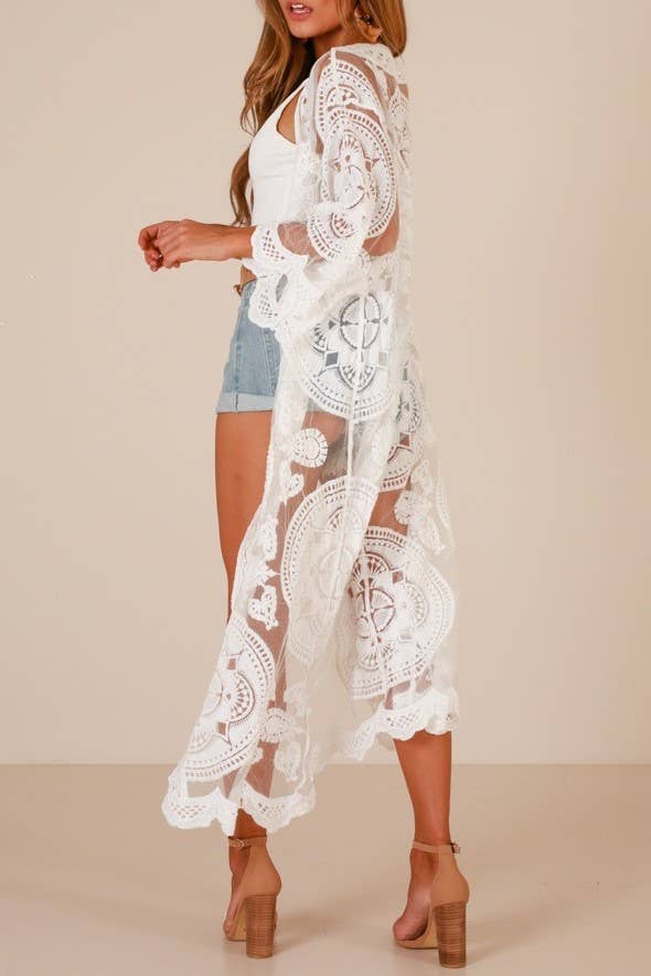 BOHO CROCHET LACE BEACH COVER UP