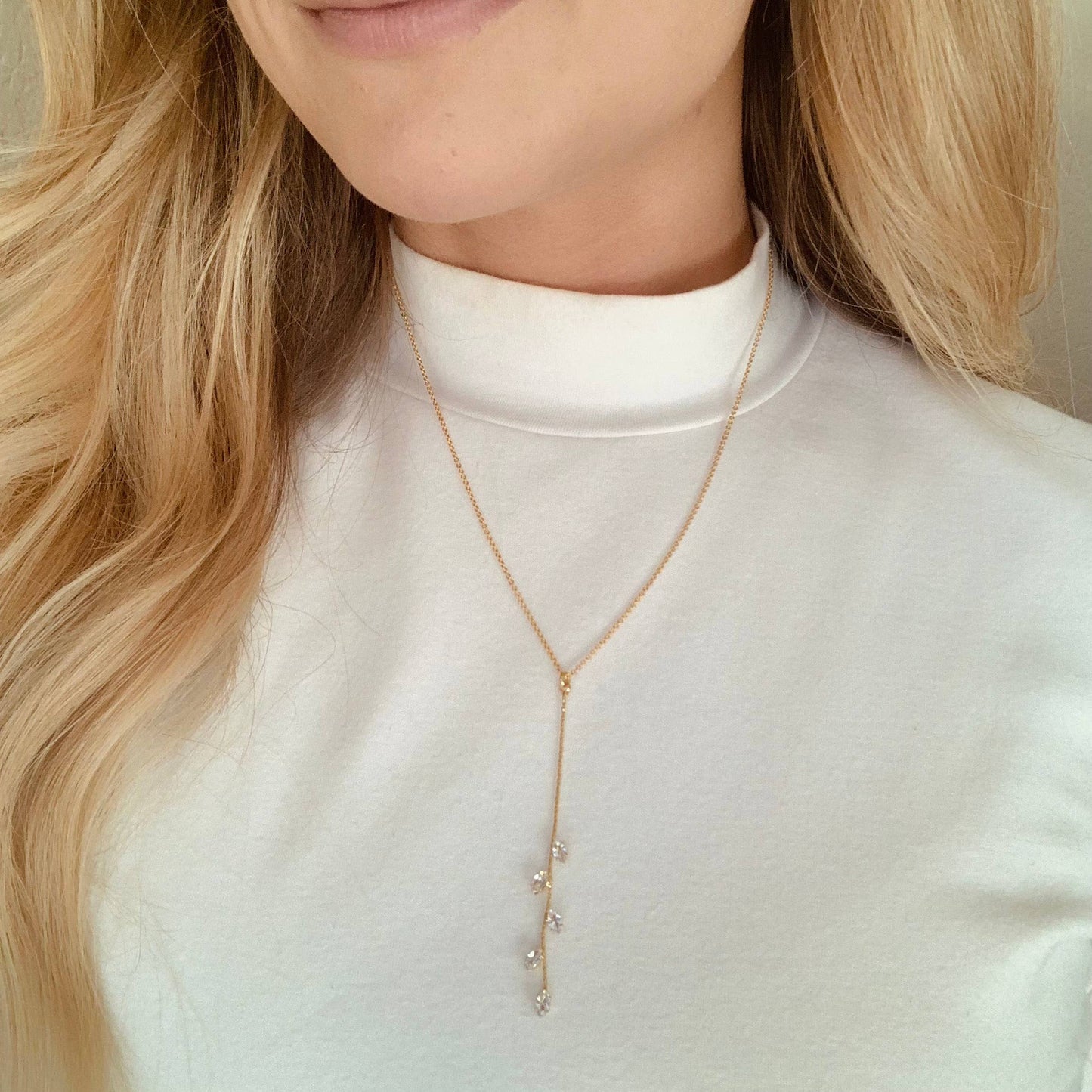 GRACIE LARIAT NECKLACE | GOLD