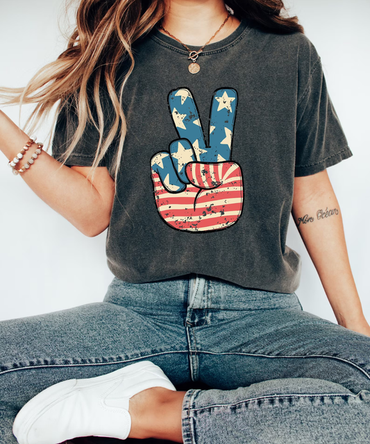 4TH OF JULY PEACE SIGN TEE