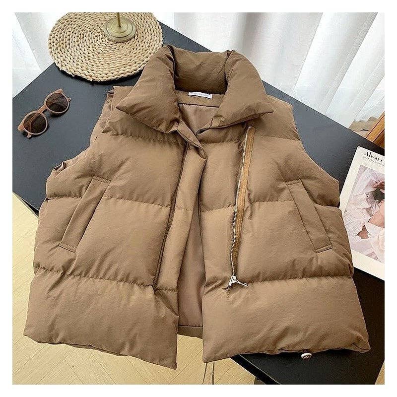 LOOSE HOODED COTTON VEST