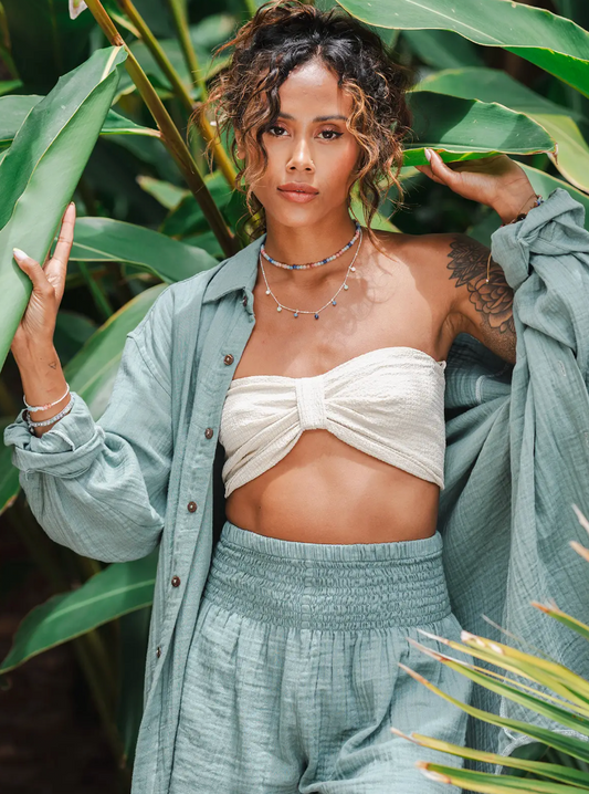 SAGE BOYFRIEND BUTTON UP