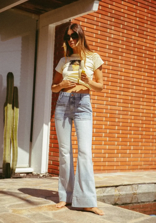 PORTER BLUE WANDER FLARE JEANS - GRACIE WASH