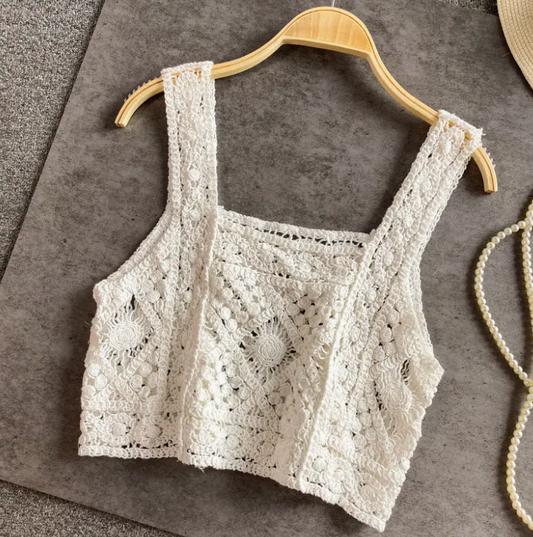 CROSA - HANDMADE VINTAGE CROCHET DESIGN CAMISOLE