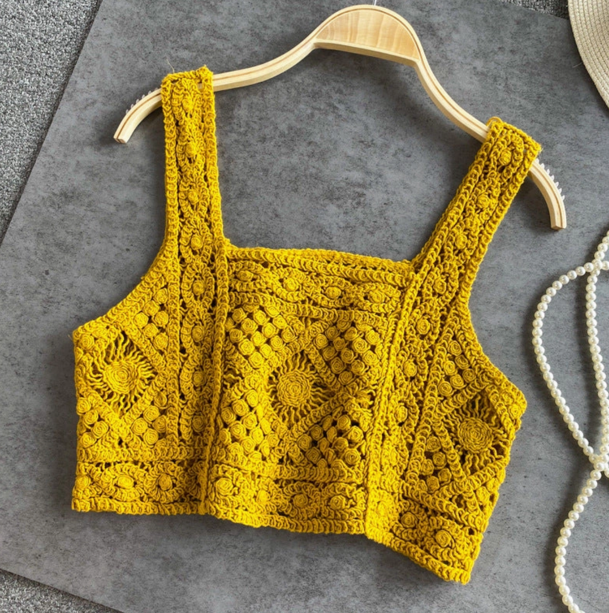 CROSA - HANDMADE VINTAGE CROCHET DESIGN CAMISOLE