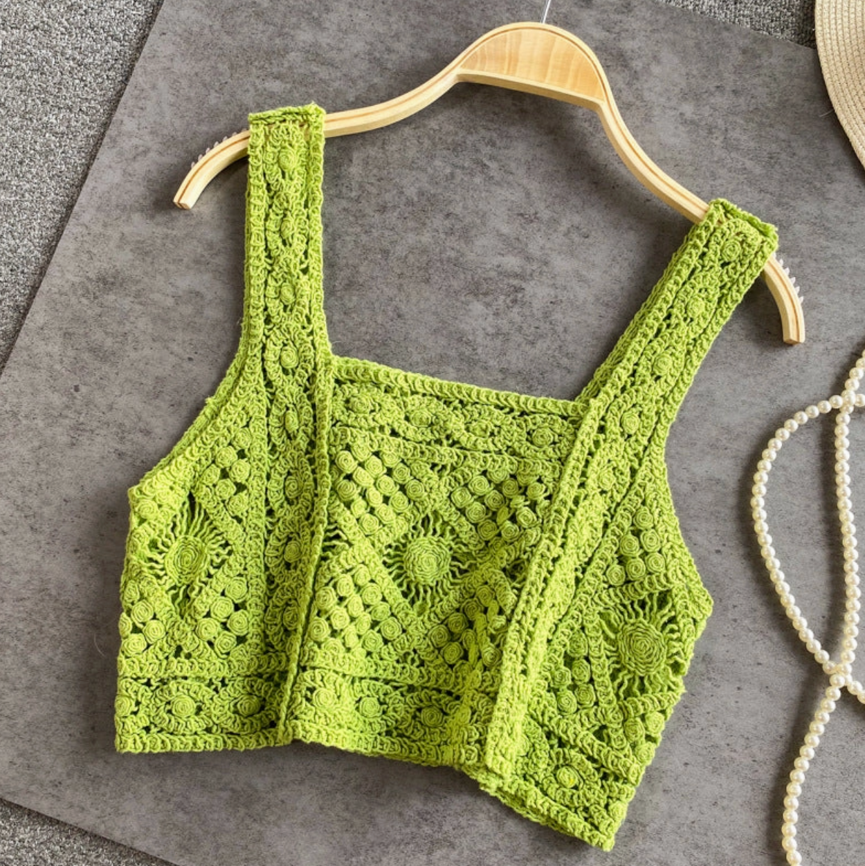 CROSA - HANDMADE VINTAGE CROCHET DESIGN CAMISOLE