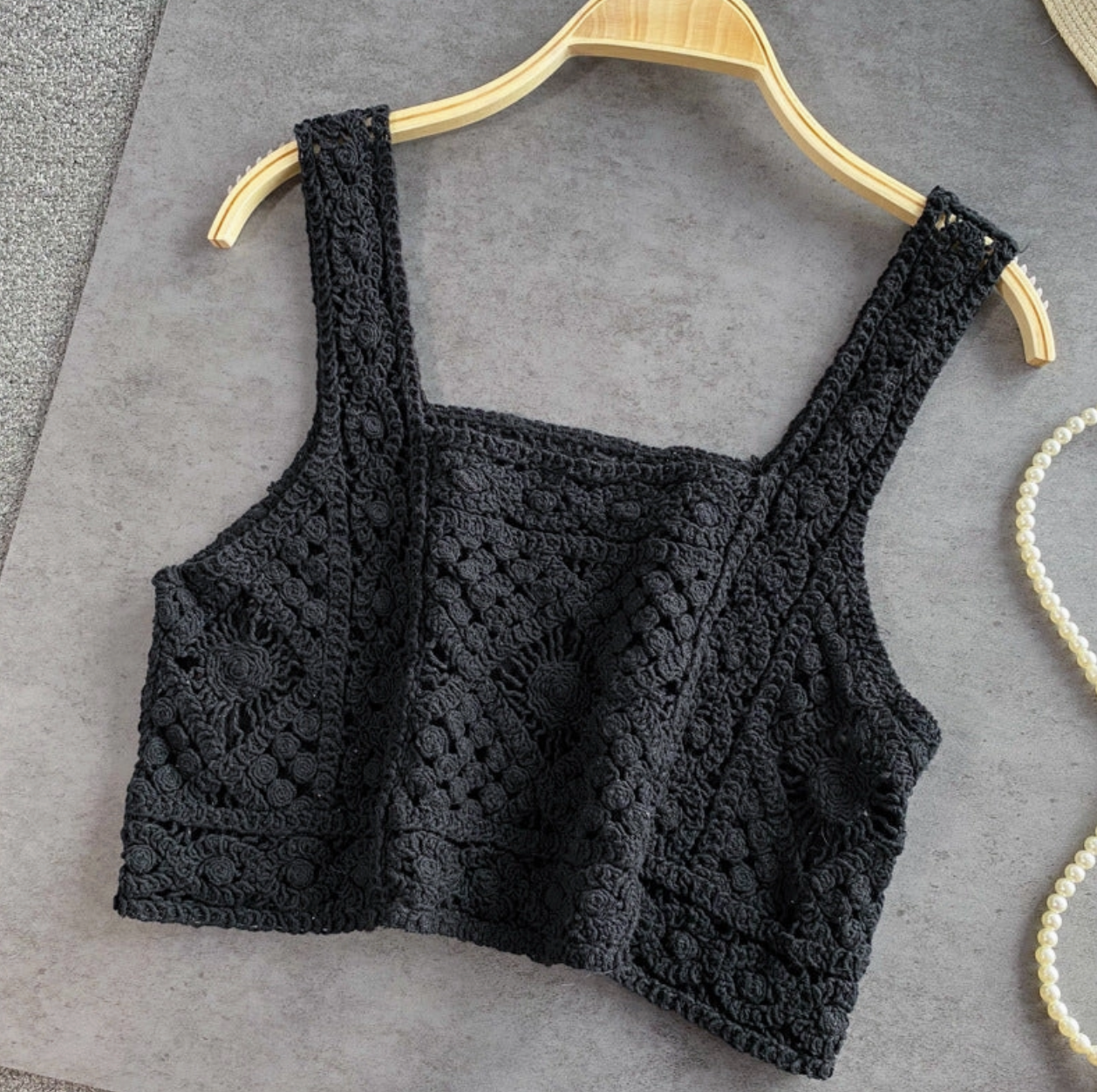 CROSA - HANDMADE VINTAGE CROCHET DESIGN CAMISOLE