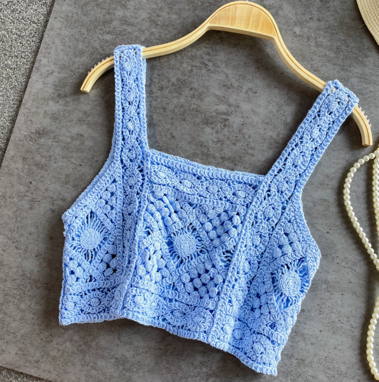 CROSA - HANDMADE VINTAGE CROCHET DESIGN CAMISOLE