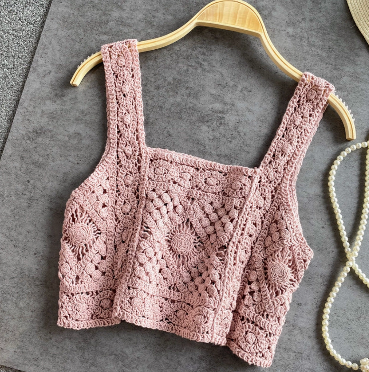 CROSA - HANDMADE VINTAGE CROCHET DESIGN CAMISOLE
