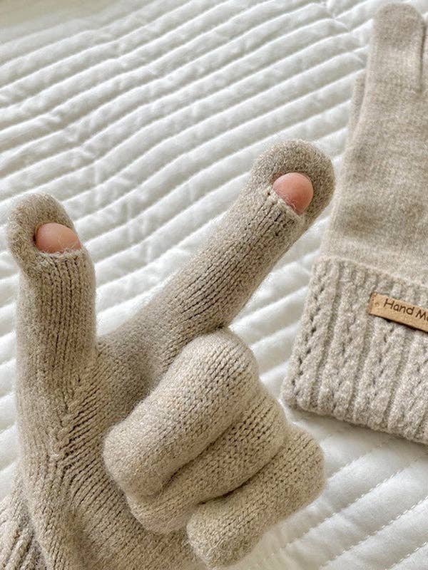 Jacquard Touch Screen Velvet Gloves