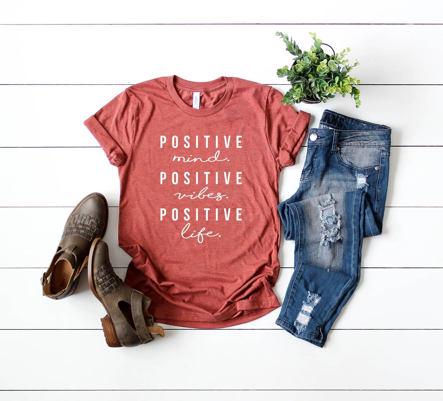 POSITIVE MIND POSITIVE VIBES POSITIVE LIFE TEE