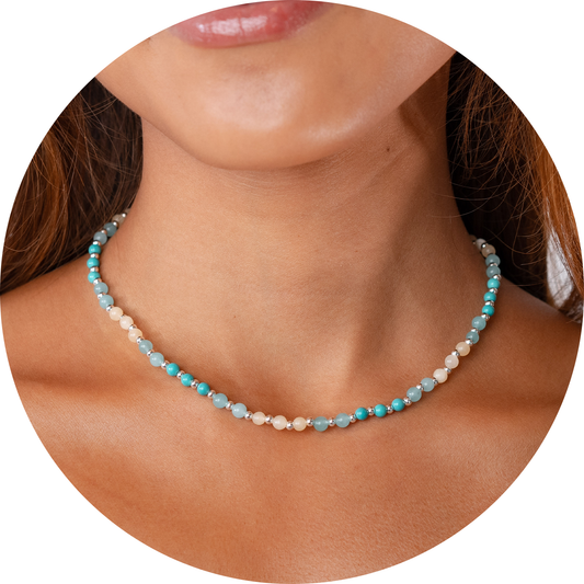 ANTI-ANXIETY + HEALING 4MM HEALING NECKLACE (SILVER)