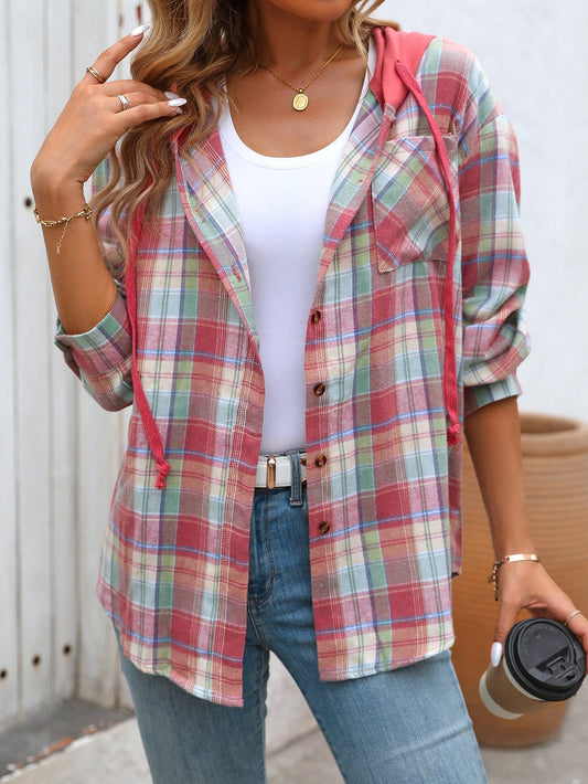 CASUAL CHIC LOOSE PLAID SHIRT