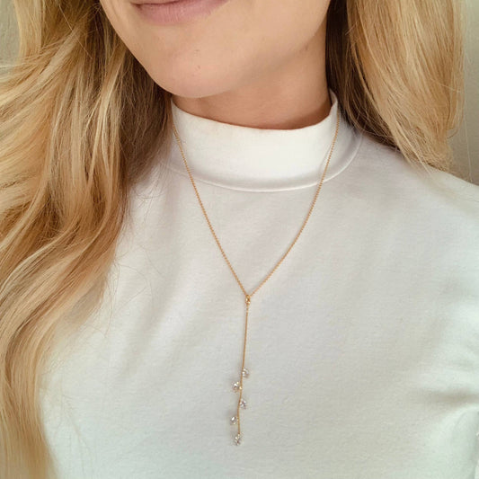 GRACIE LARIAT NECKLACE | GOLD